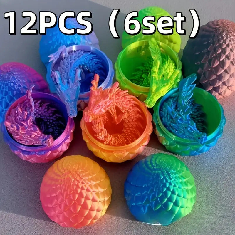Tnessential Collectible Figurines 12pcs 3D Dragon & Egg Plastic 3D Decor