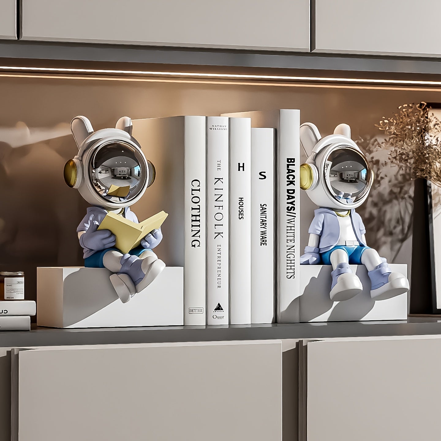 Tnessential Small Astronaut Figurine in a Sitting Pose 3D Decor
