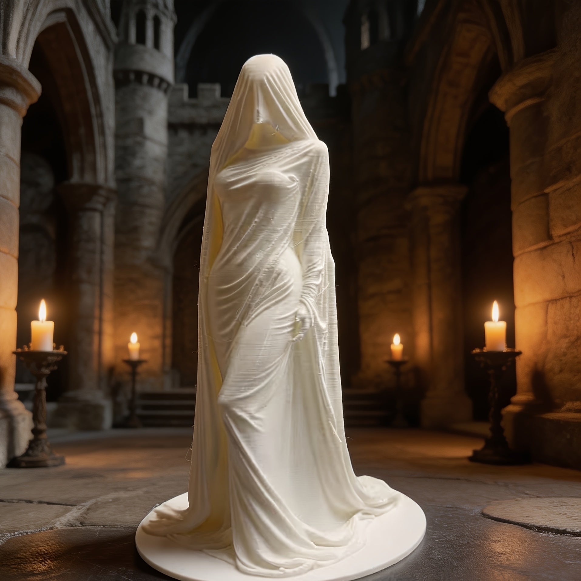 Tnessential Three-dimensional Masked Mysterious Lady Model Statue 3D Decor