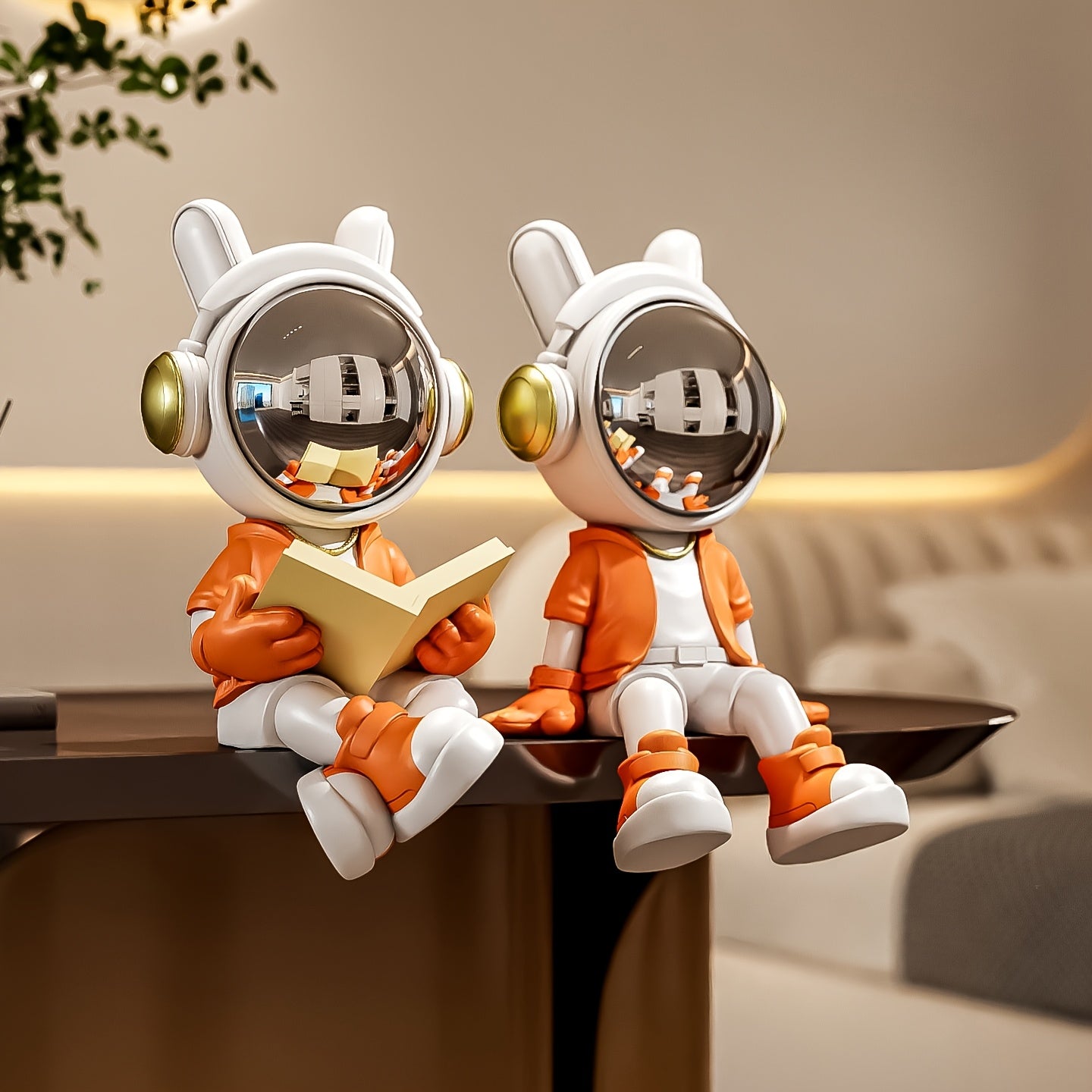 Tnessential Small Astronaut Figurine in a Sitting Pose 3D Decor