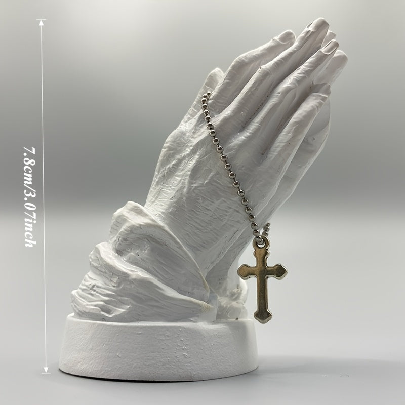 Tnessential Statue of a Praying Table with Both Hands 3D Decor