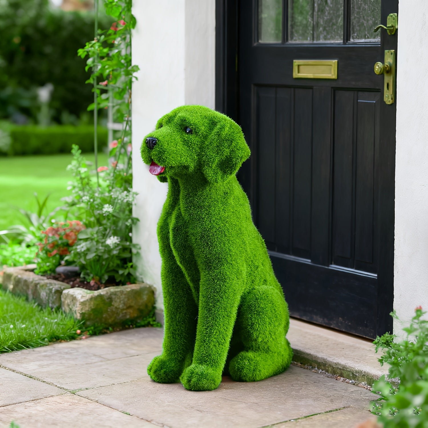 Tnessential Decorative Art Style Resin Dog Statue Featuring a Labrador 3D Decor