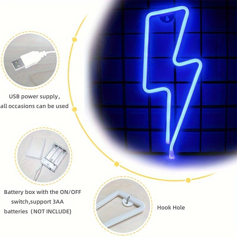 Tnessential Lightning Neon Light 3D Decor