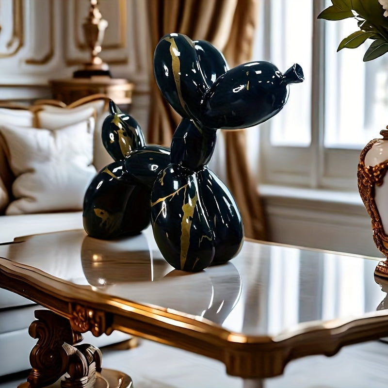 Tnessential Creative Water Transfer Printing Balloon Dog Sculpture 3D Decor