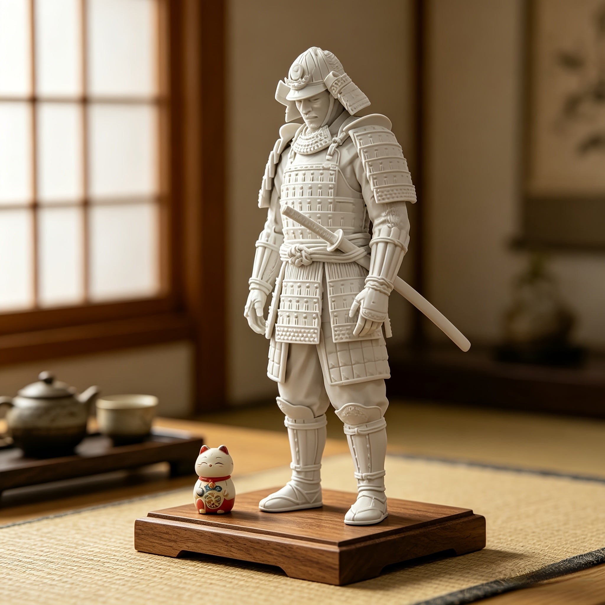Tnessential Printed Samurai Warrior Statue 3D Decor