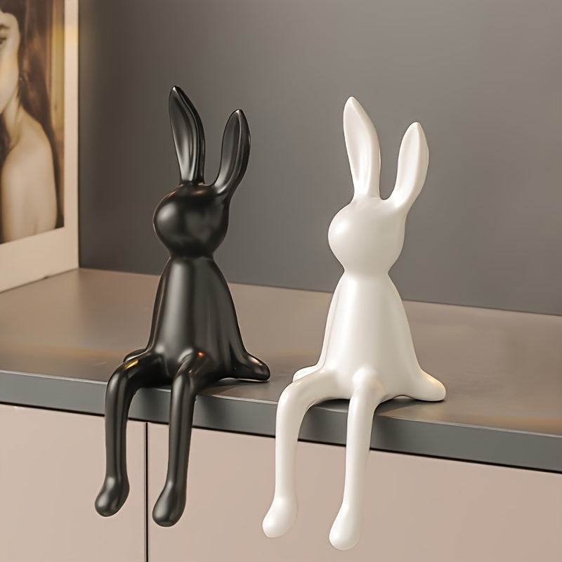 Tnessential Creative Cute Healing Animal Sculpture Cute Sitting Rabbit 3D Decor