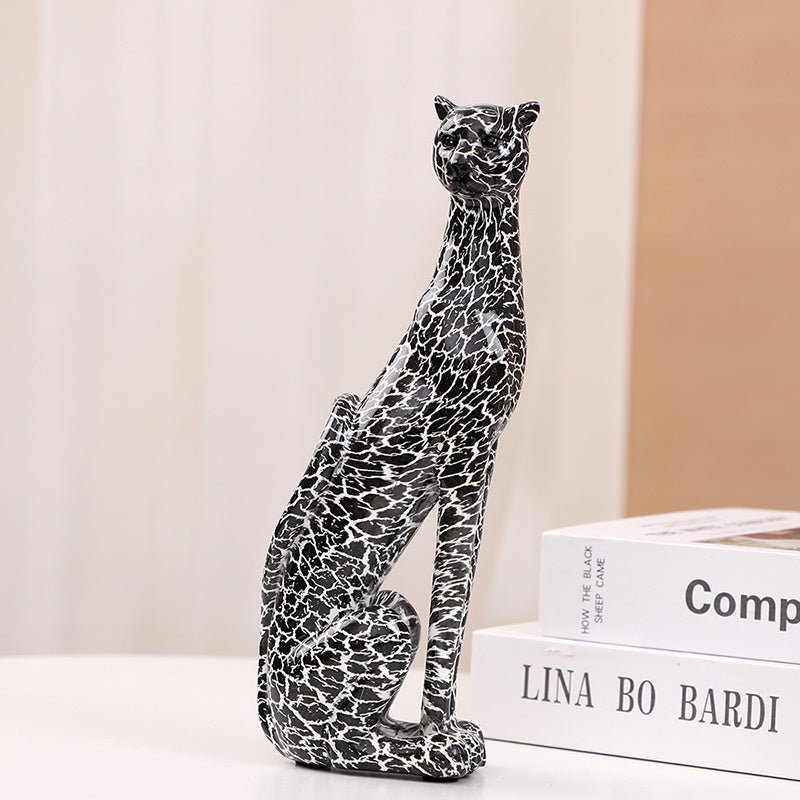 Tnessential Resin Leopard Statue Ornament 3D Decor