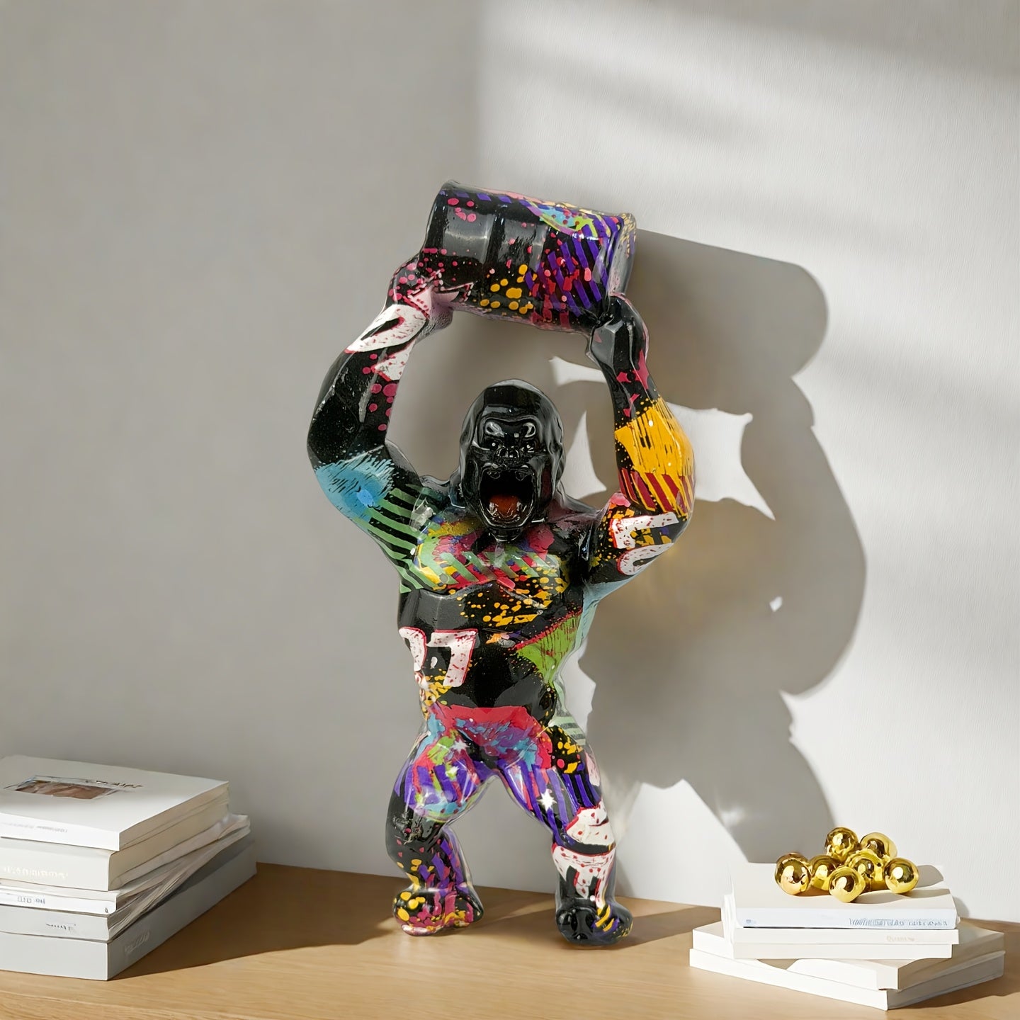 Tnessential Graffiti Number Gorilla Trendy Figurine 3D Decor