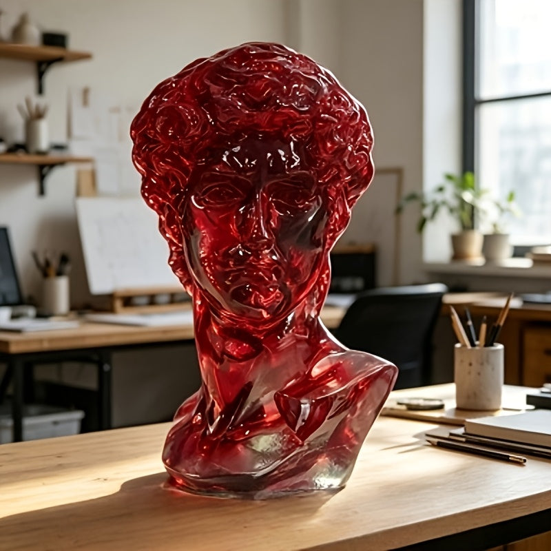 Tnessential D Intricately Carved Deeply Red Romantic Portrait Resin 3D Decor