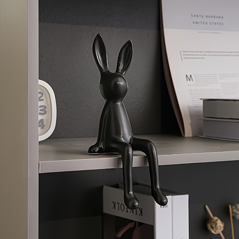 Tnessential Creative Cute Healing Animal Sculpture Cute Sitting Rabbit 3D Decor