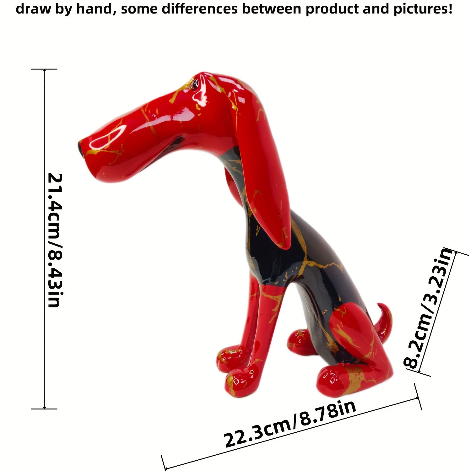 Tnessential Abstract Shaped Large Mouth Sausage Dog Statue Ornament 3D Decor