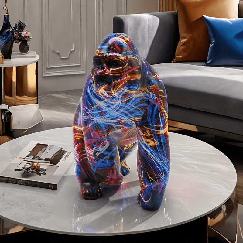 Tnessential Collectible Figurines Modern Creative Resin Gorilla Statue 3D Decor