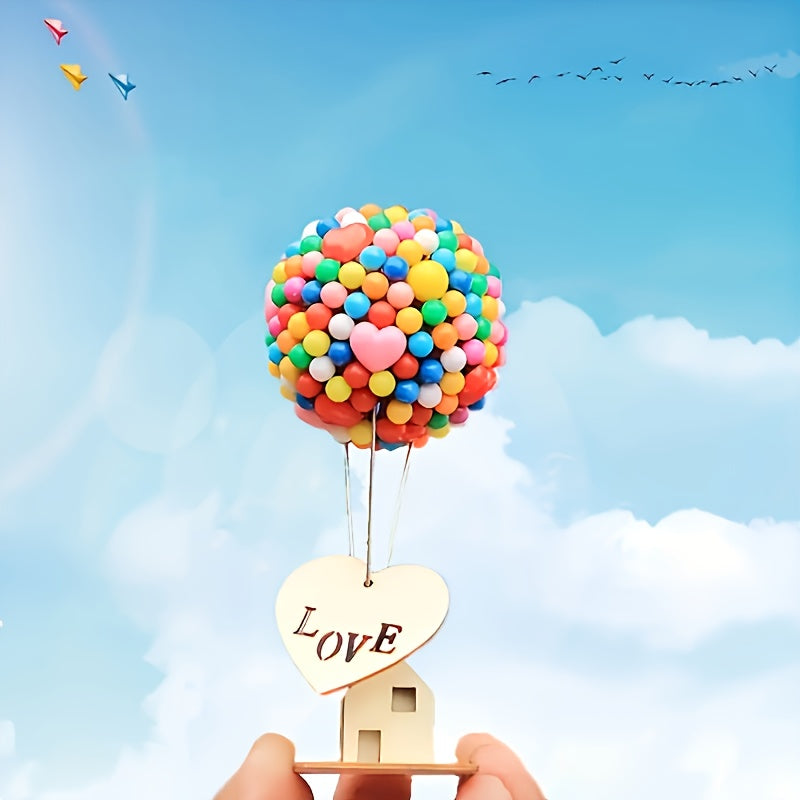 Tnessential Cute Balloon House Design Automotive Interior Ornaments 3D Decor