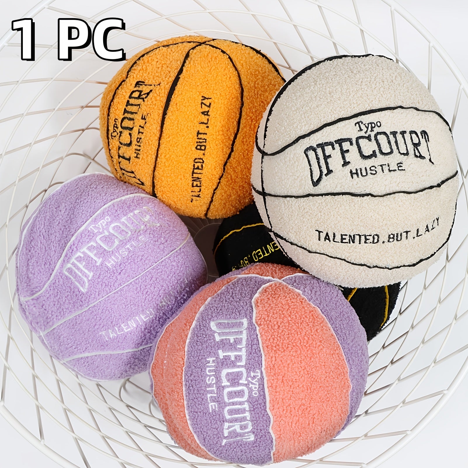 Tnessential Offcourt Basketball Toys Soft Basketball Stuffed 3D Decor