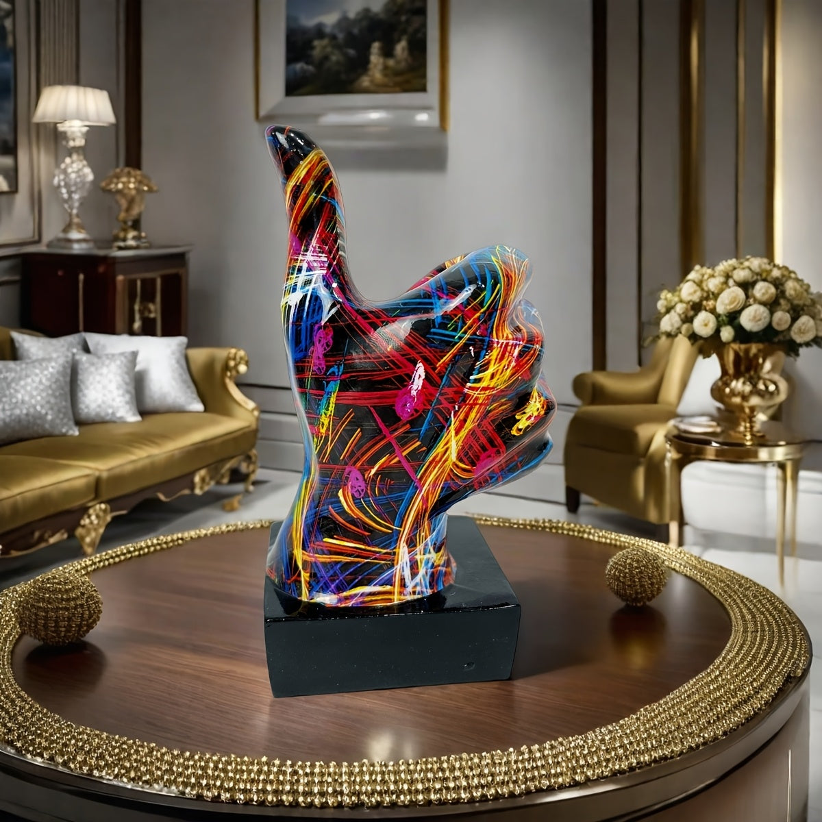 Tnessential Unique Resin Hand Gesture Statue 3D Decor