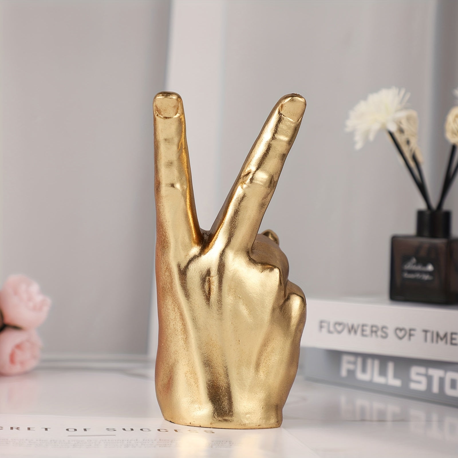 Tnessential Golden Abstract Hand Statue 3D Decor
