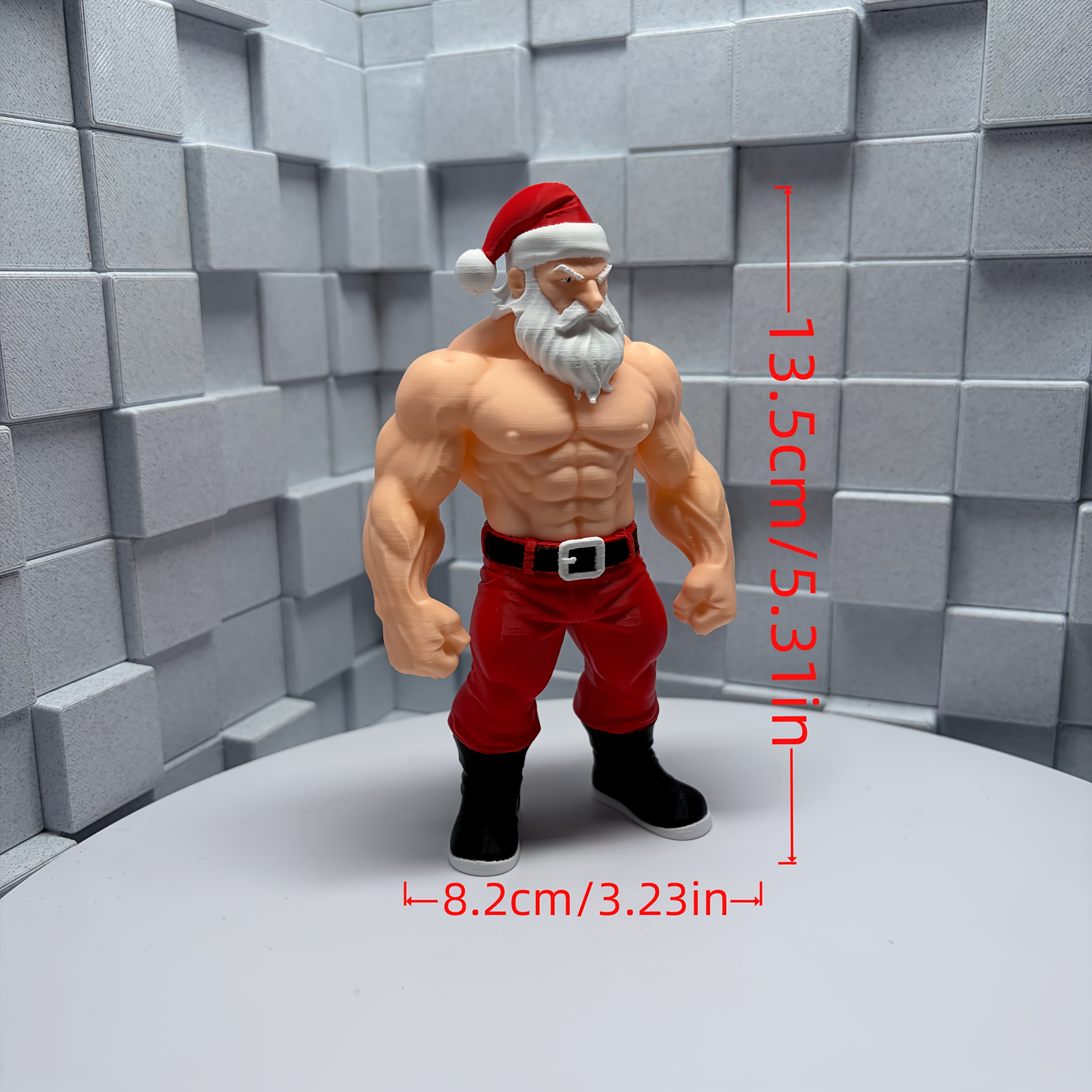 Tnessential New Edition Premium Muscular Santa Claus 3D Decor
