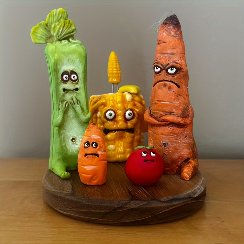Tnessential Whimsical Grumpy Carrot Figurine 3D Decor