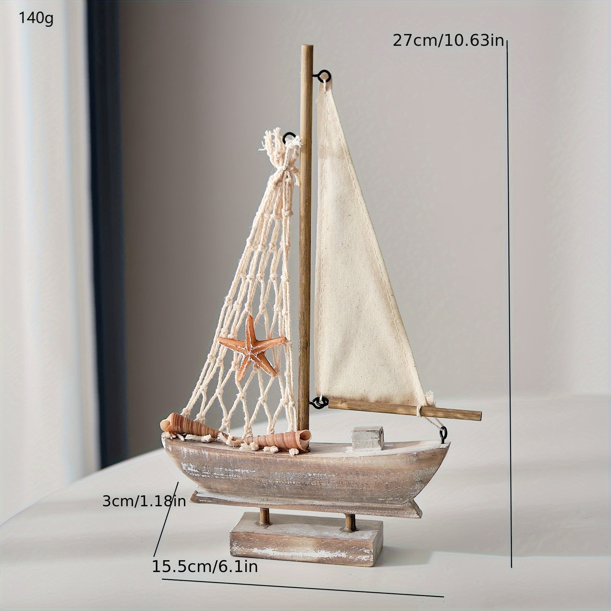Tnessential Wooden Sailboat and Mediterranean Fishing Boat Model 3D Decor
