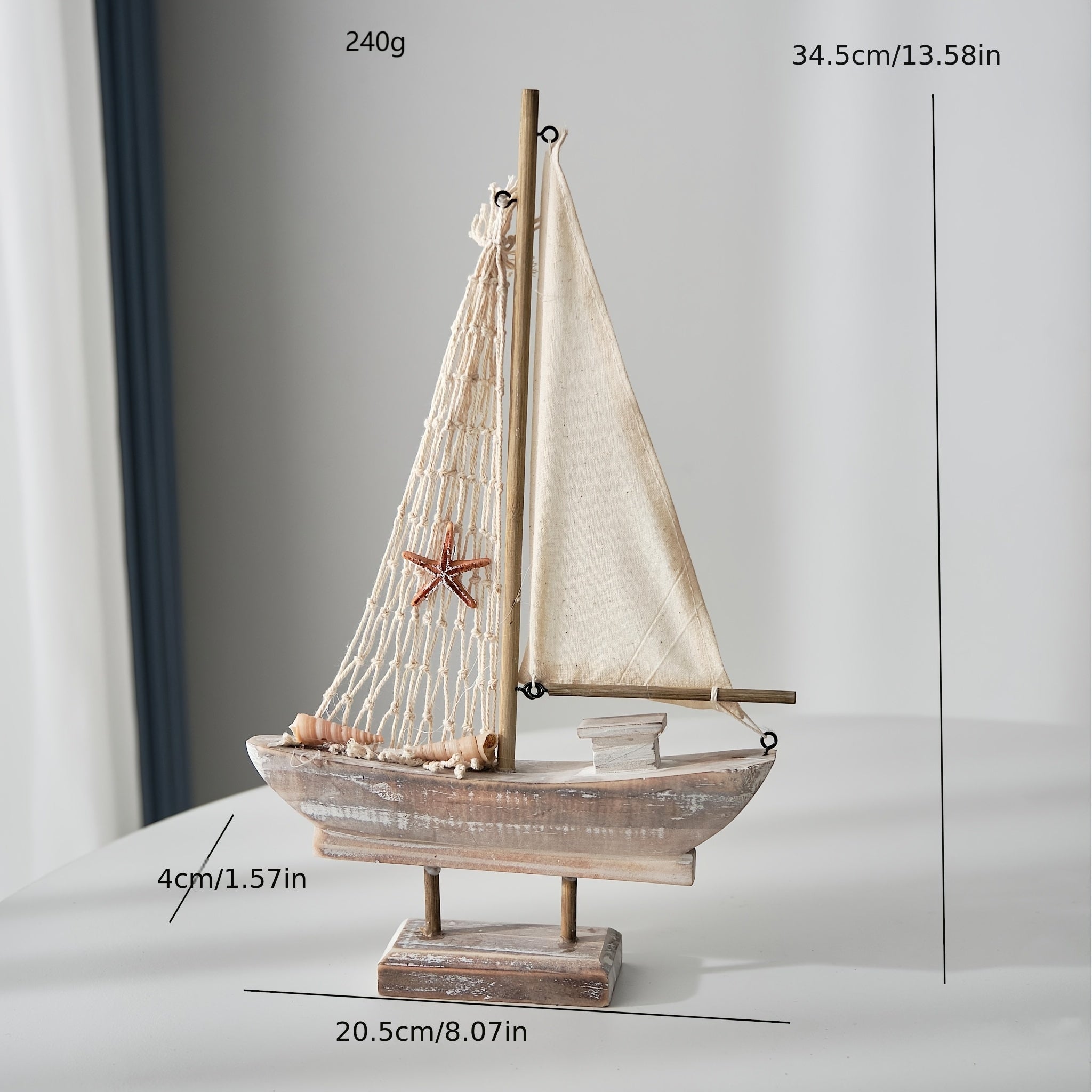 Tnessential Wooden Sailboat and Mediterranean Fishing Boat Model 3D Decor