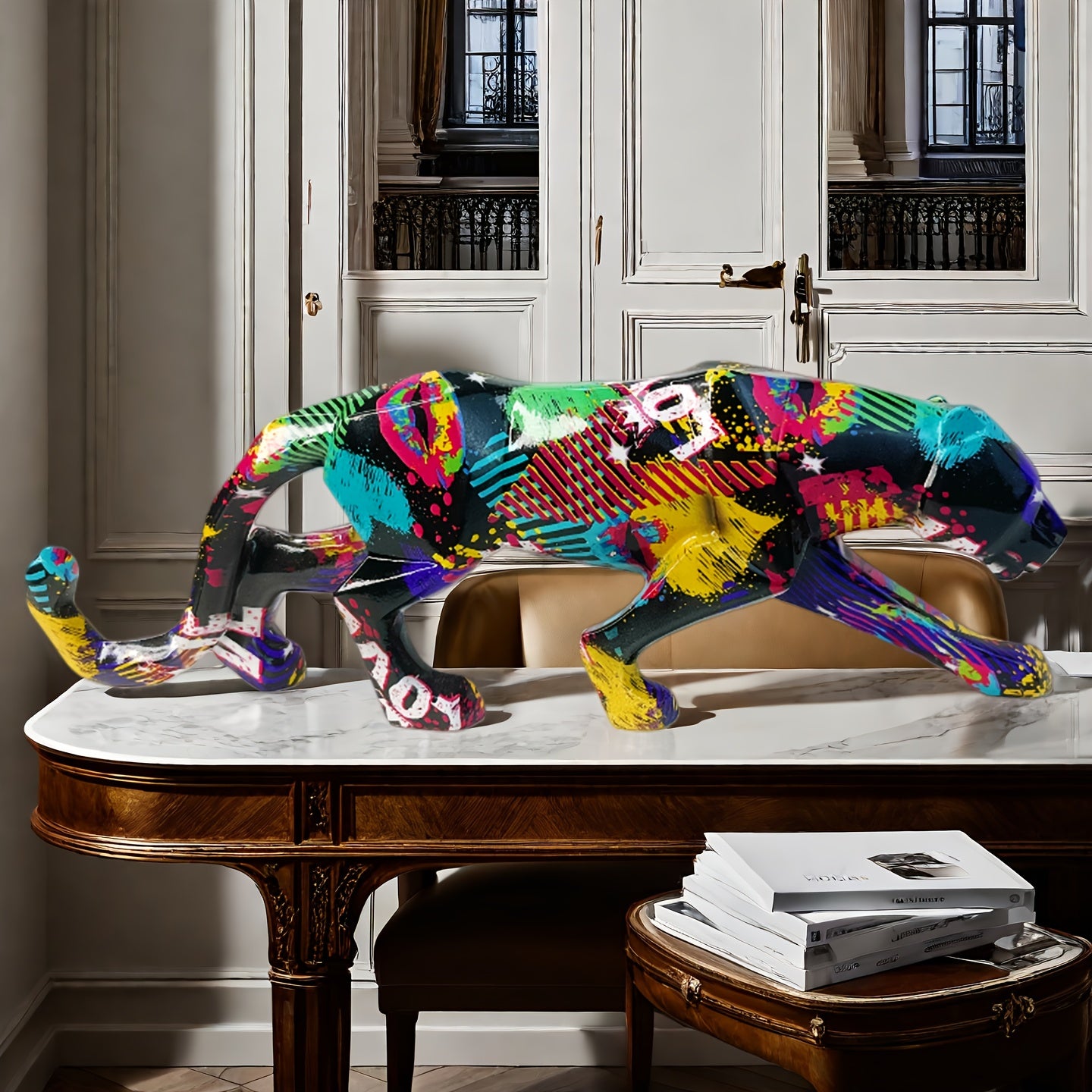 Tnessential Geometric Leopard-shaped Ornament 3D Decor