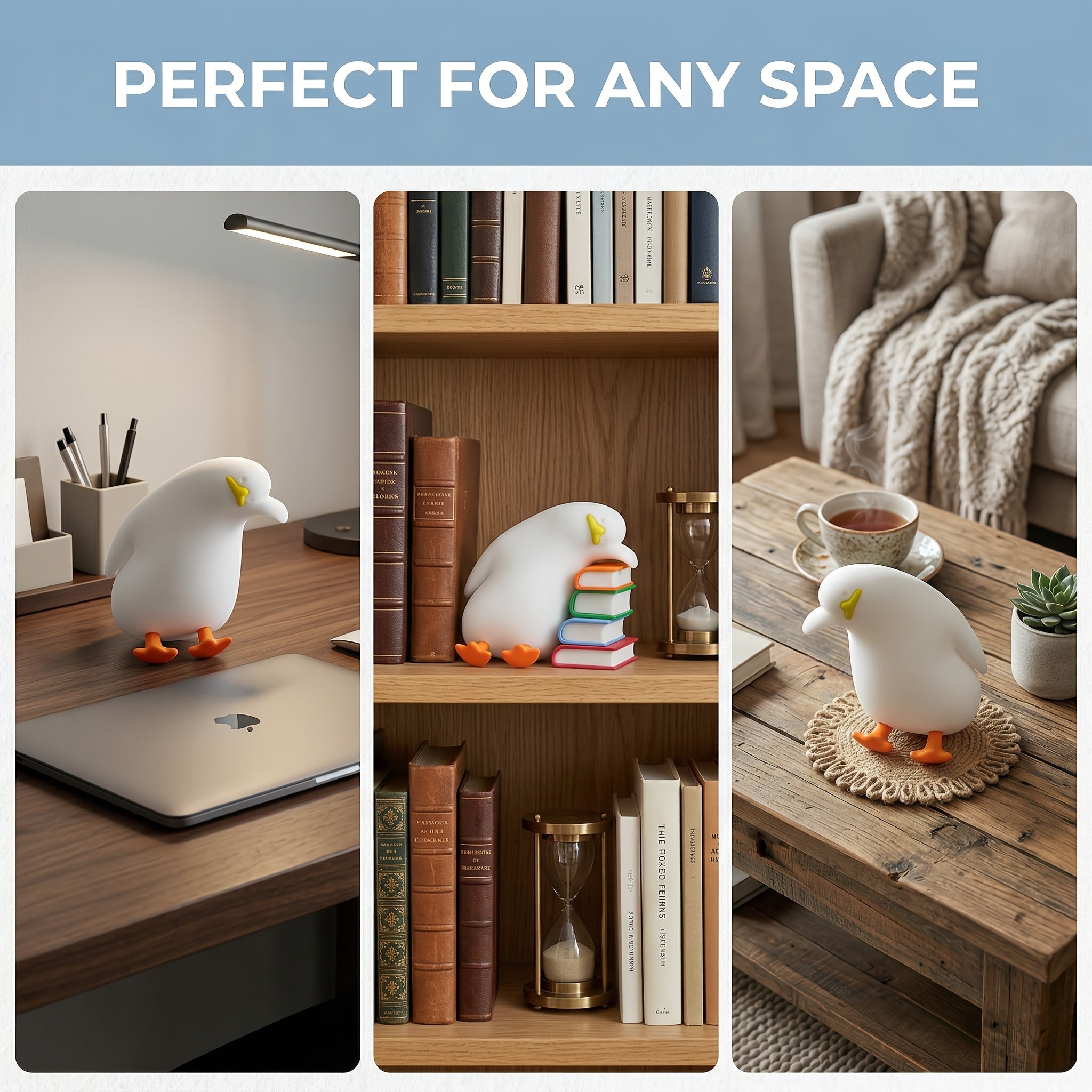 Tnessential Lazy Duck Figurine from a Book 3D Decor