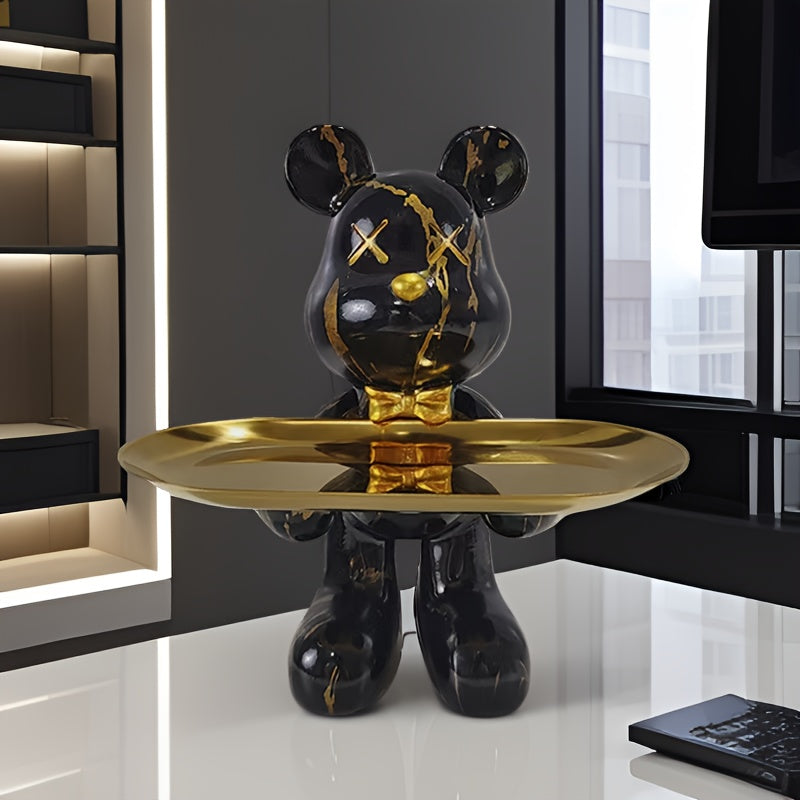 Tnessential Modern Bear-shaped Resin Tray 3D Decor