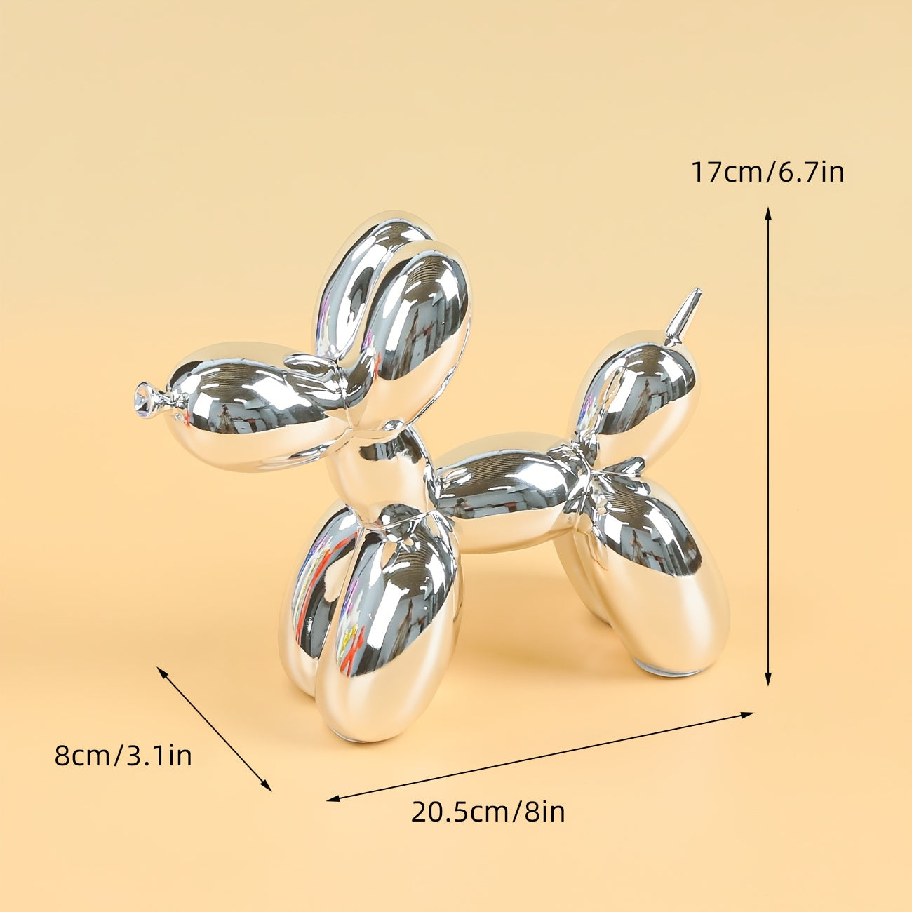 Tnessential Nordic Light Luxury Plated Balloon Dog Ornament 3D Decor