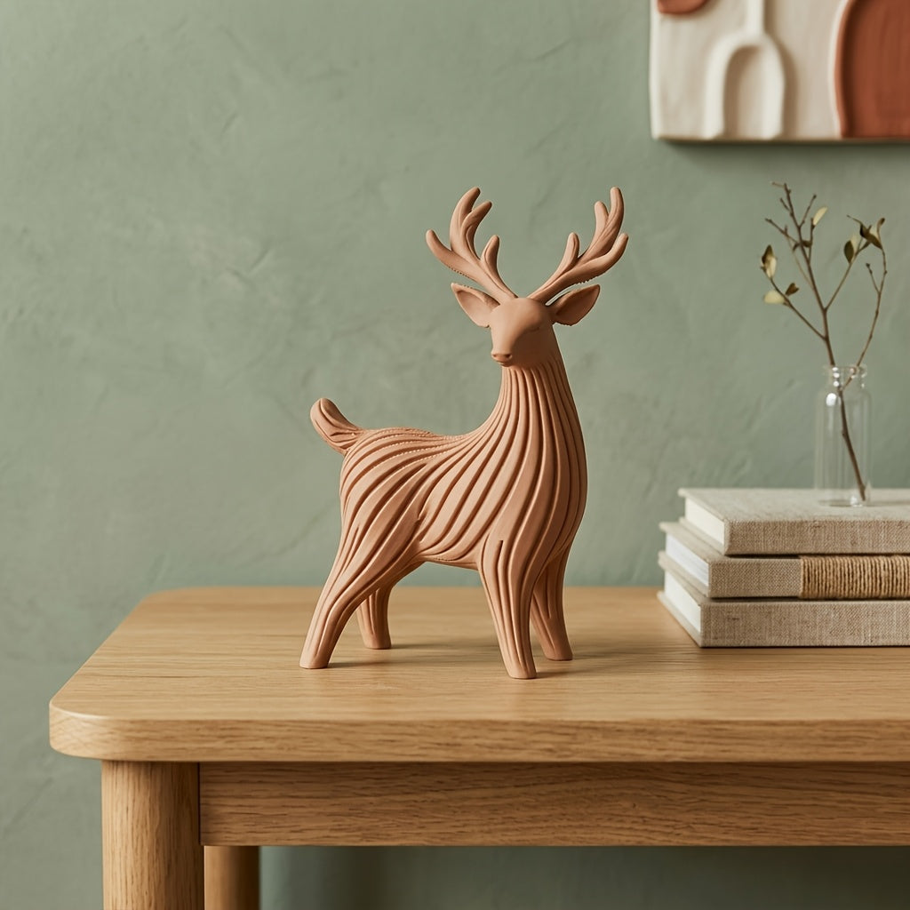Tnessential Minimalist Matte 3D Printed Reindeer Sculpture 3D Decor