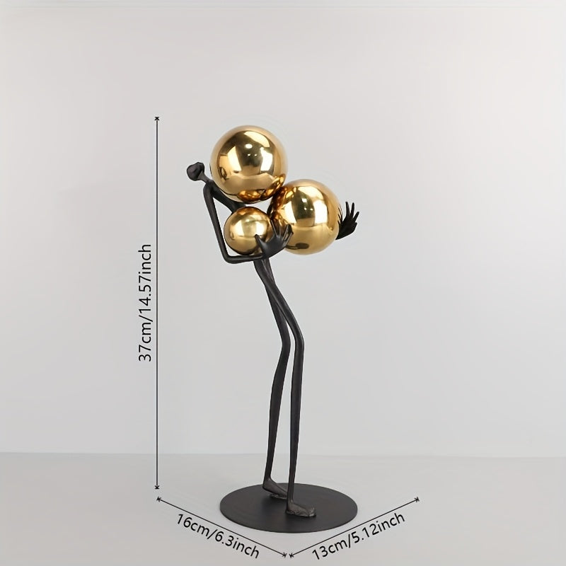 Tnessential Abstract Metal Hugging Sphere Figure Art Sculpture for 3D Decor