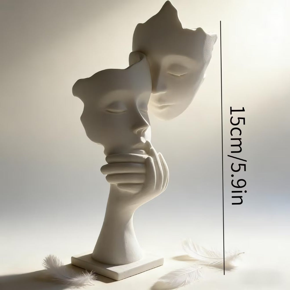 Tnessential Printed Whispering Couple Statue 3D Decor