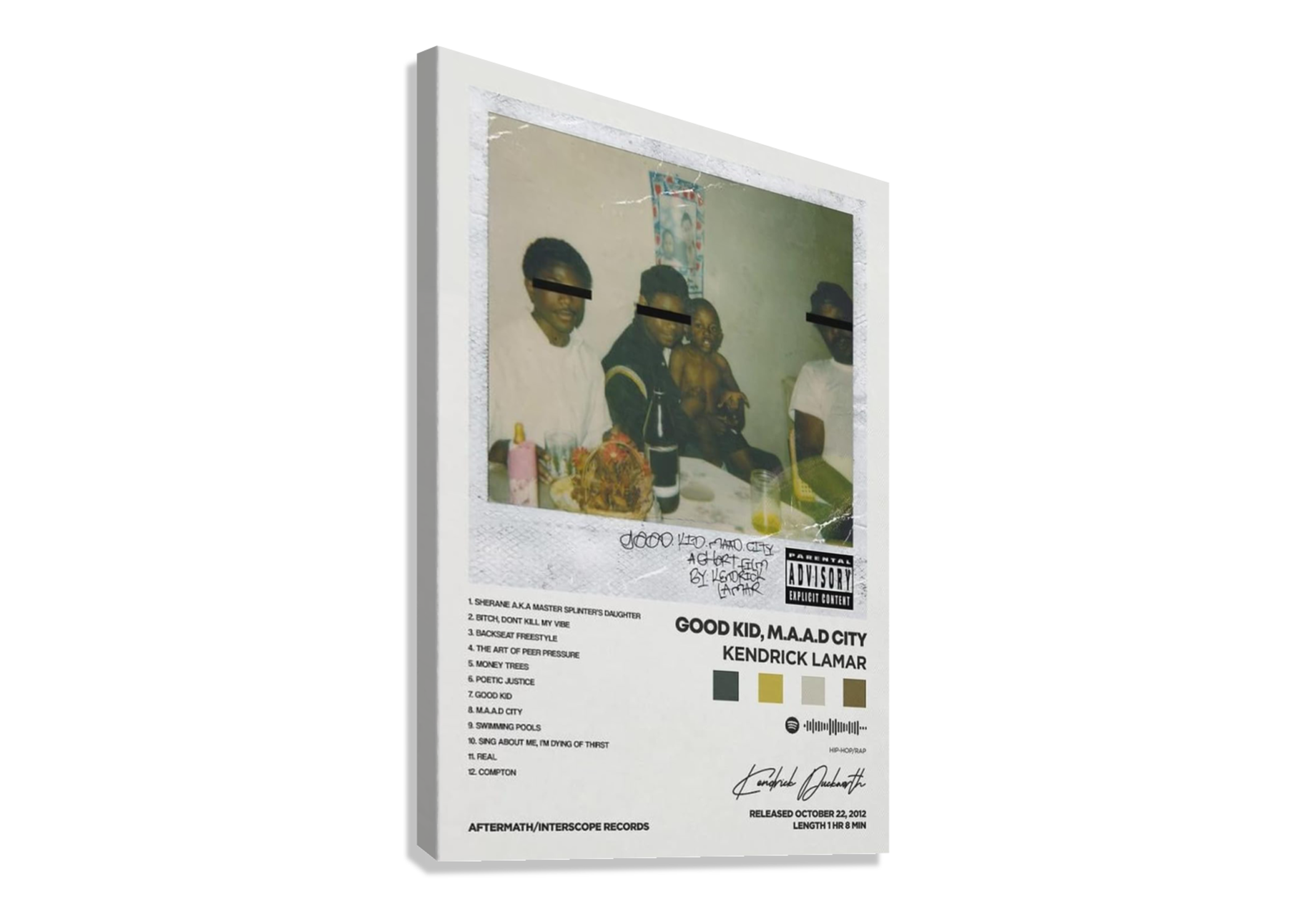 KENDRICK LAMAR "GOOD KID MAAD CITY" CANVAS POSTER