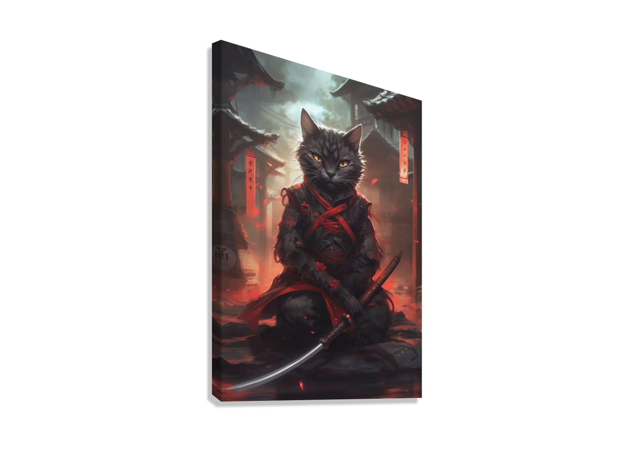 SAMURAI CAT CANVAS POSTER