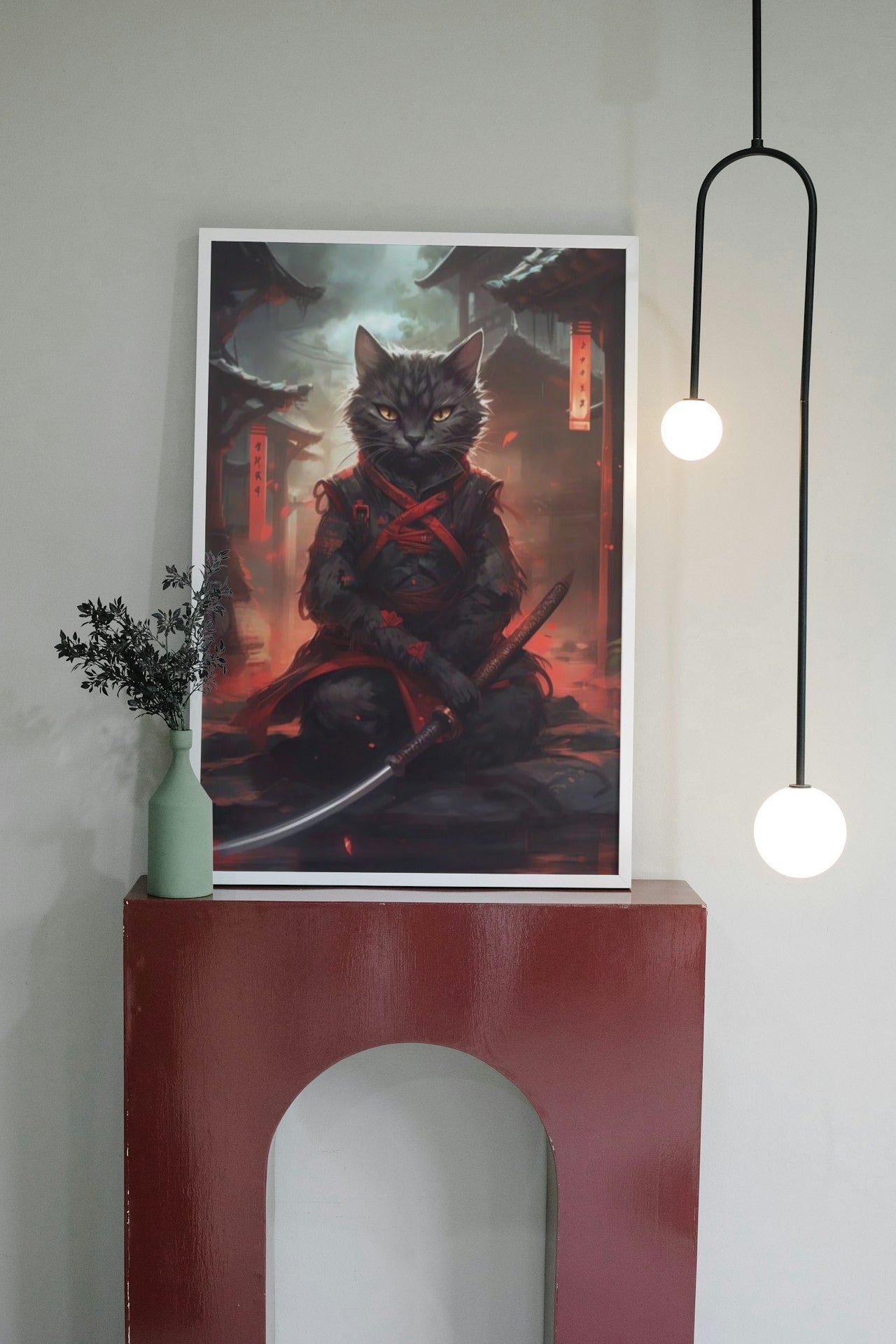 SAMURAI CAT CANVAS POSTER