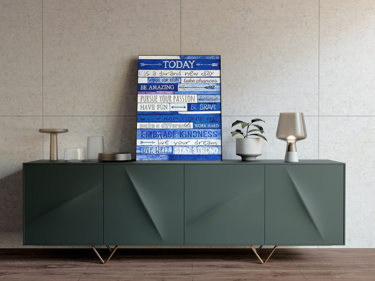 MOTIVATIONAL CANVAS POTSER BLUE