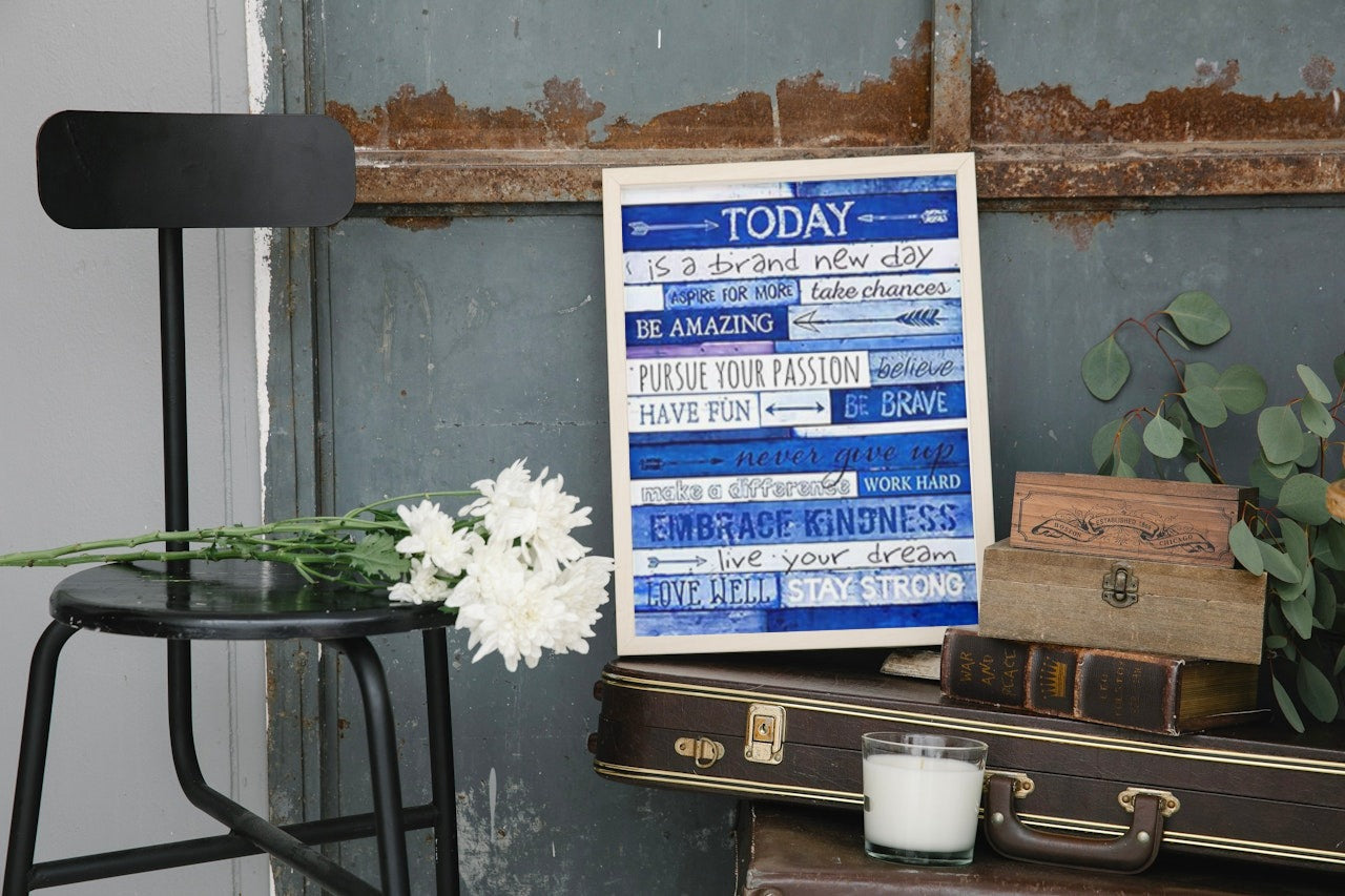 MOTIVATIONAL CANVAS POTSER BLUE