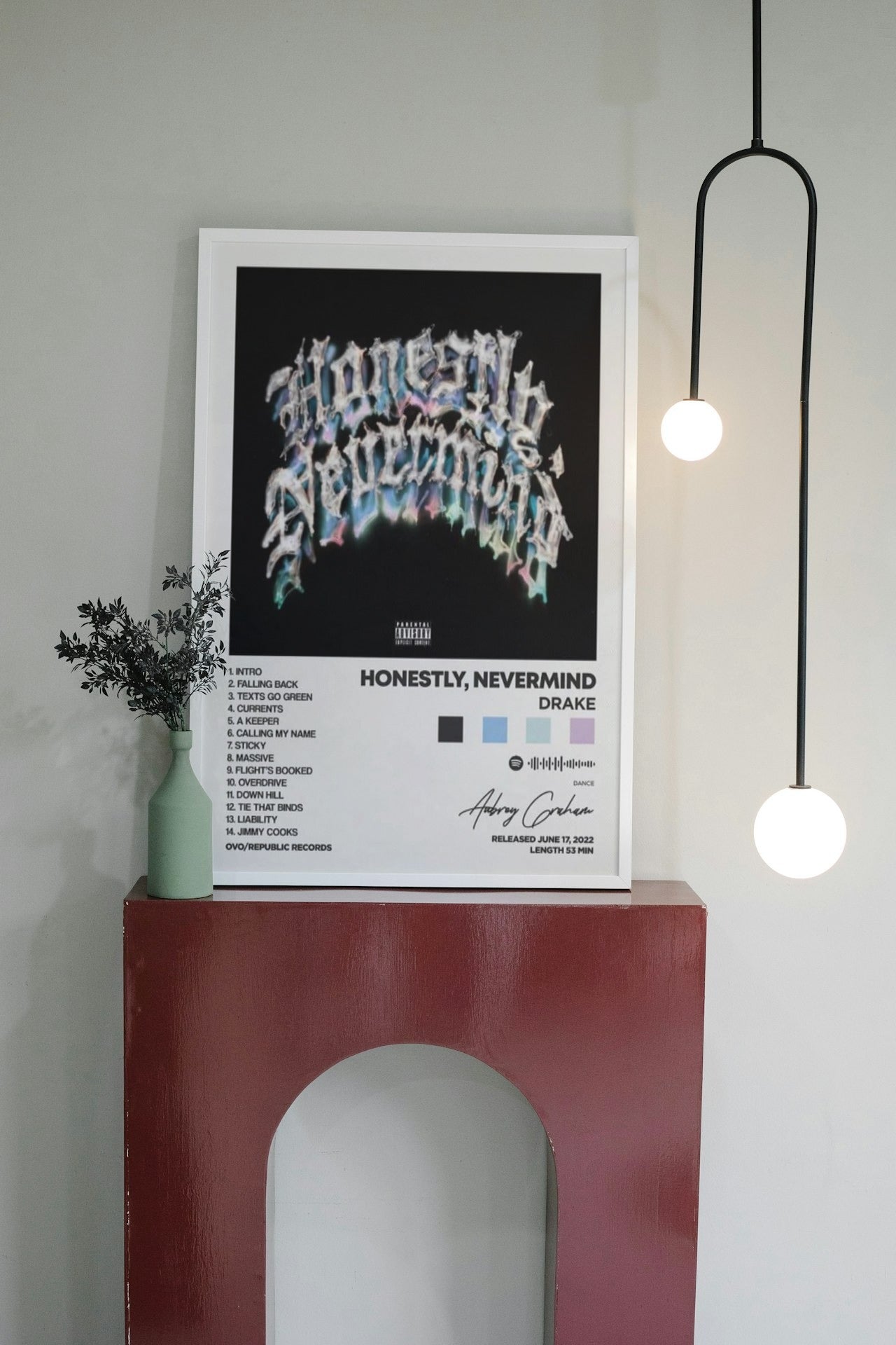 DRAKE "HONESTLY, NEVERMIND" CANVAS POSTER