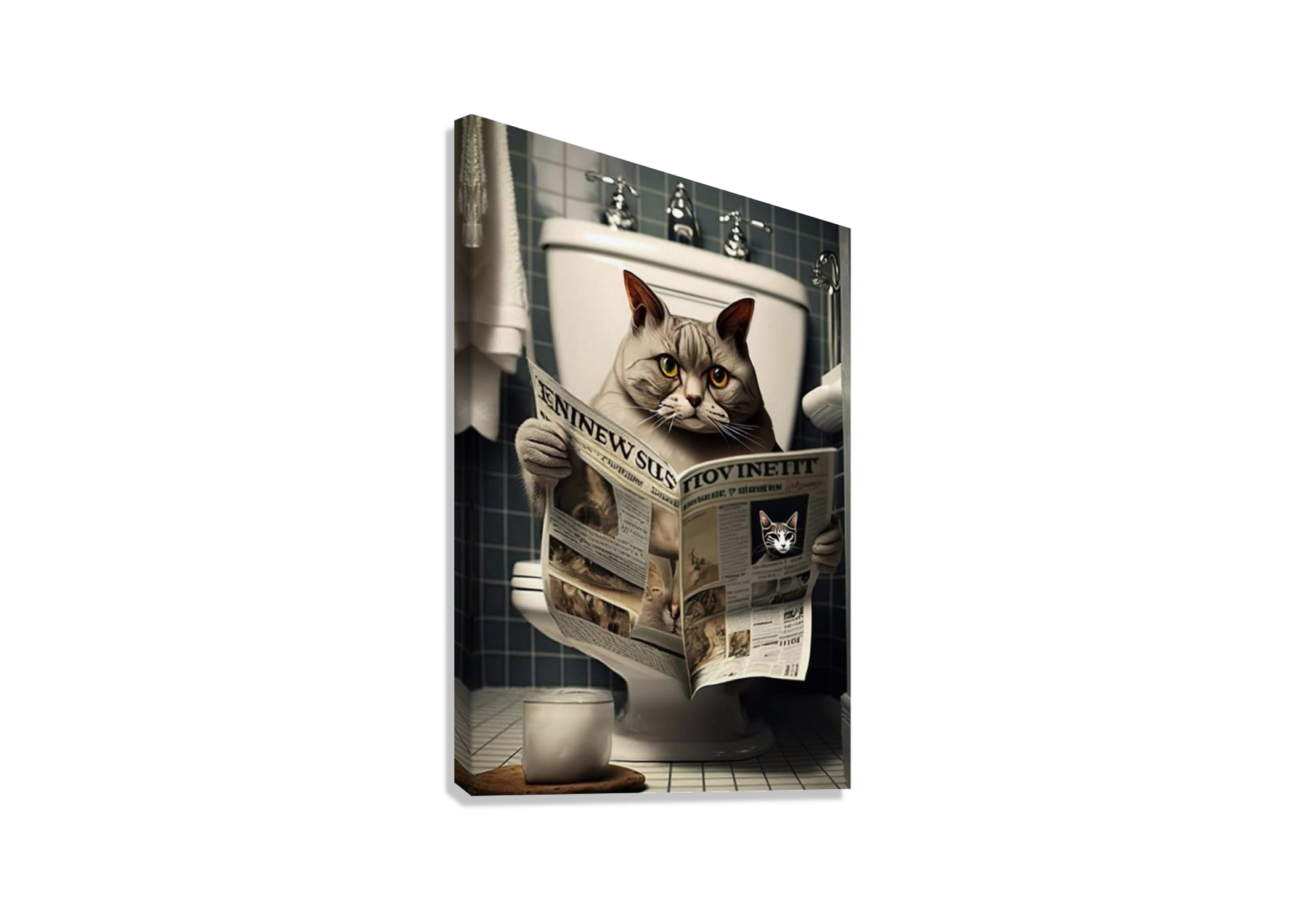 FUNNY FAT CAT CANVAS POSTER