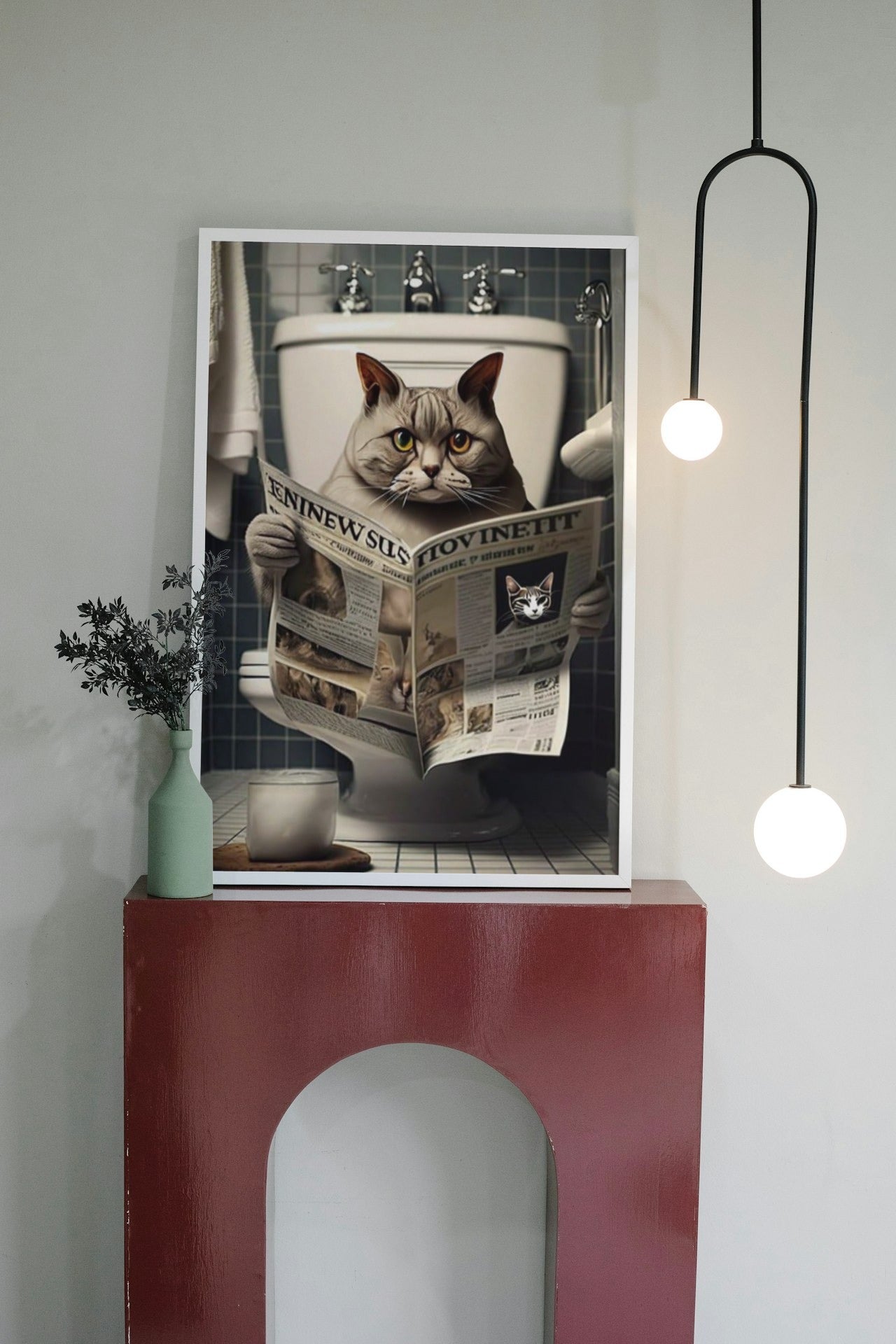 FUNNY FAT CAT CANVAS POSTER