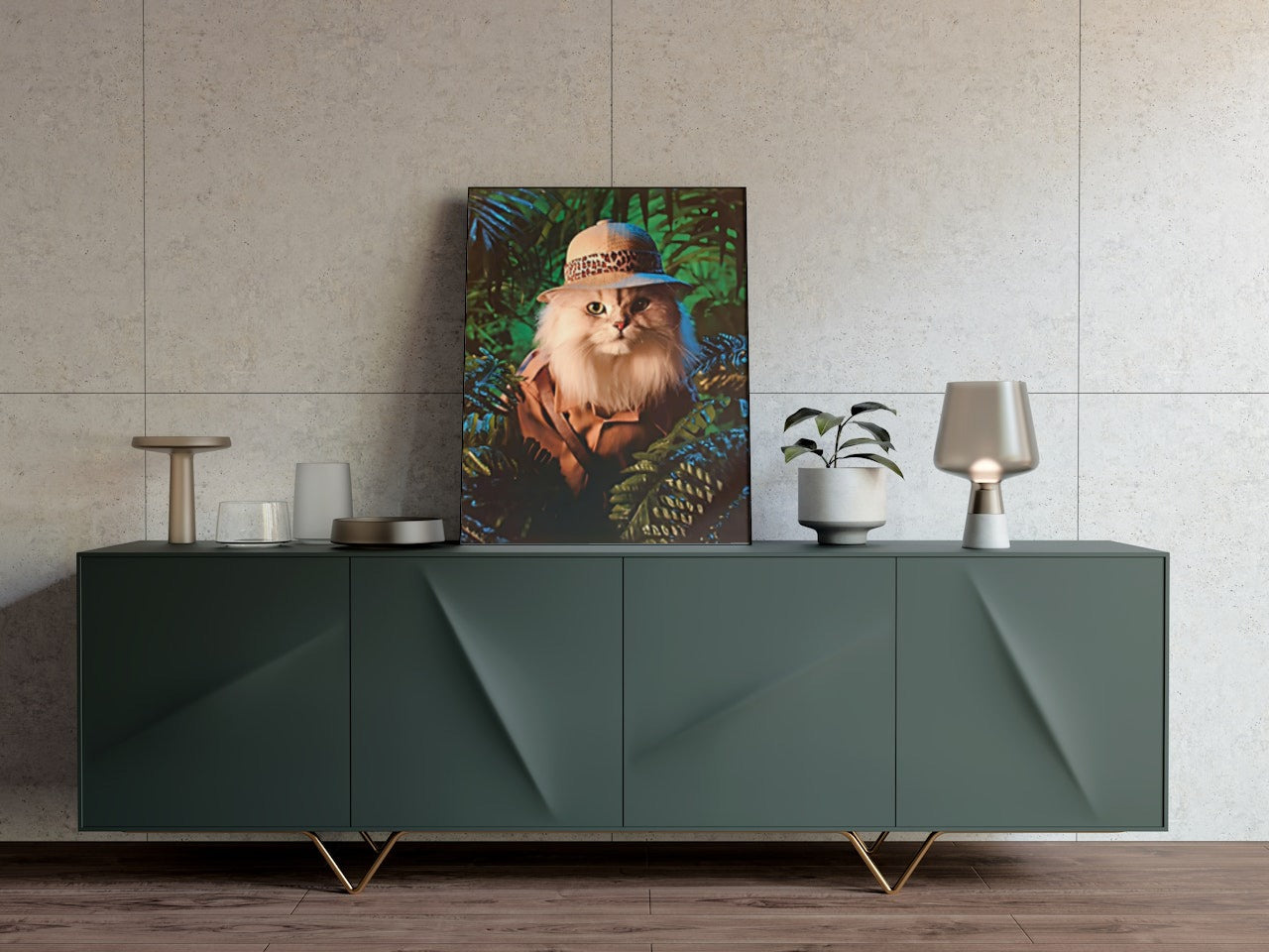 FUNNY CAT IN IN FOREST CANVAS POSTER