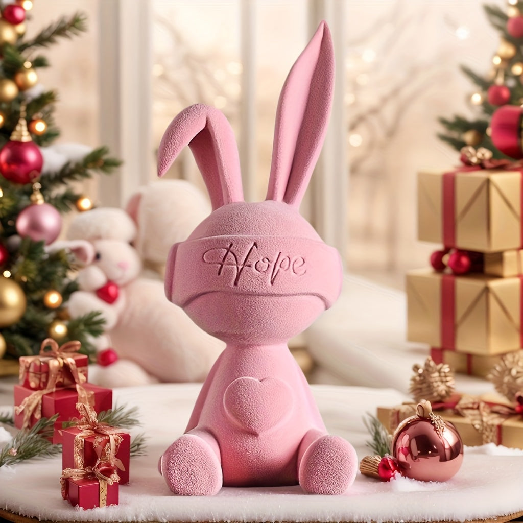 Tnessential Creative Heart-shaped Rabbit Figurine 3D Decor