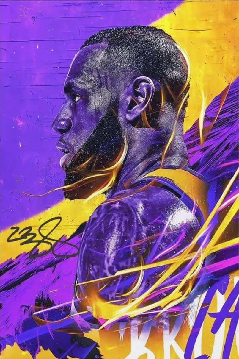 LEBRON JAMES CANVAS POSTER INSPIRED BY LAKERS