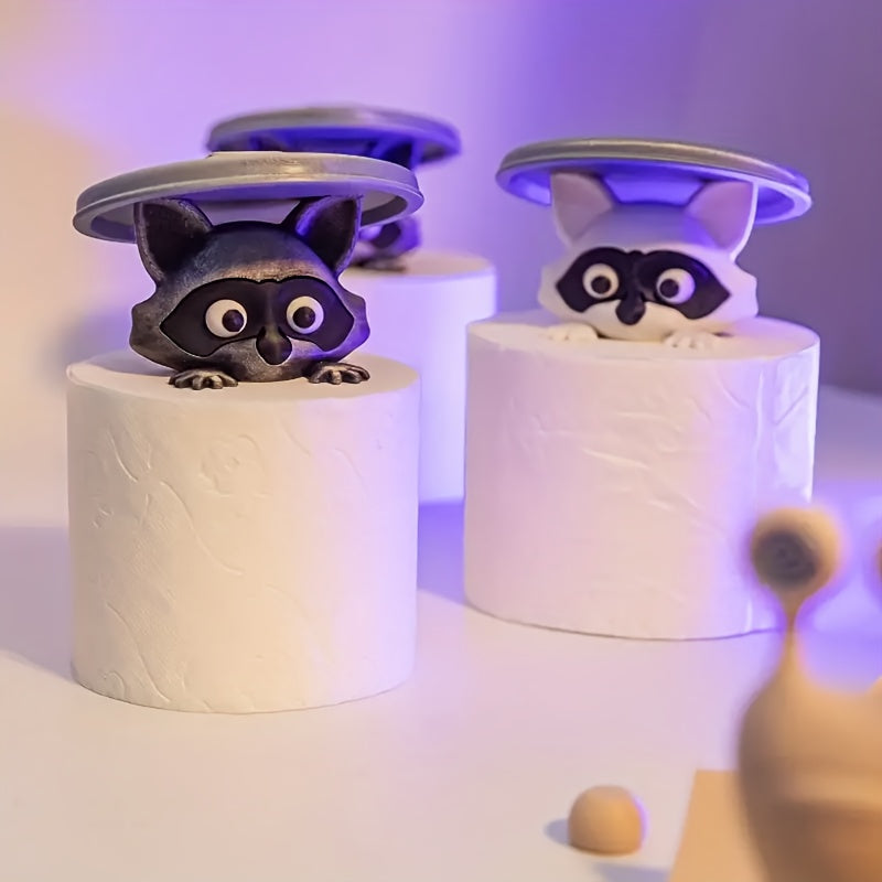 Tnessential Adorable 3D Printed Raccoon Toilet Paper Holder 3D Decor