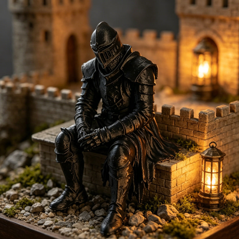 Tnessential Dark Gothic Knight Figurine 3D Decor