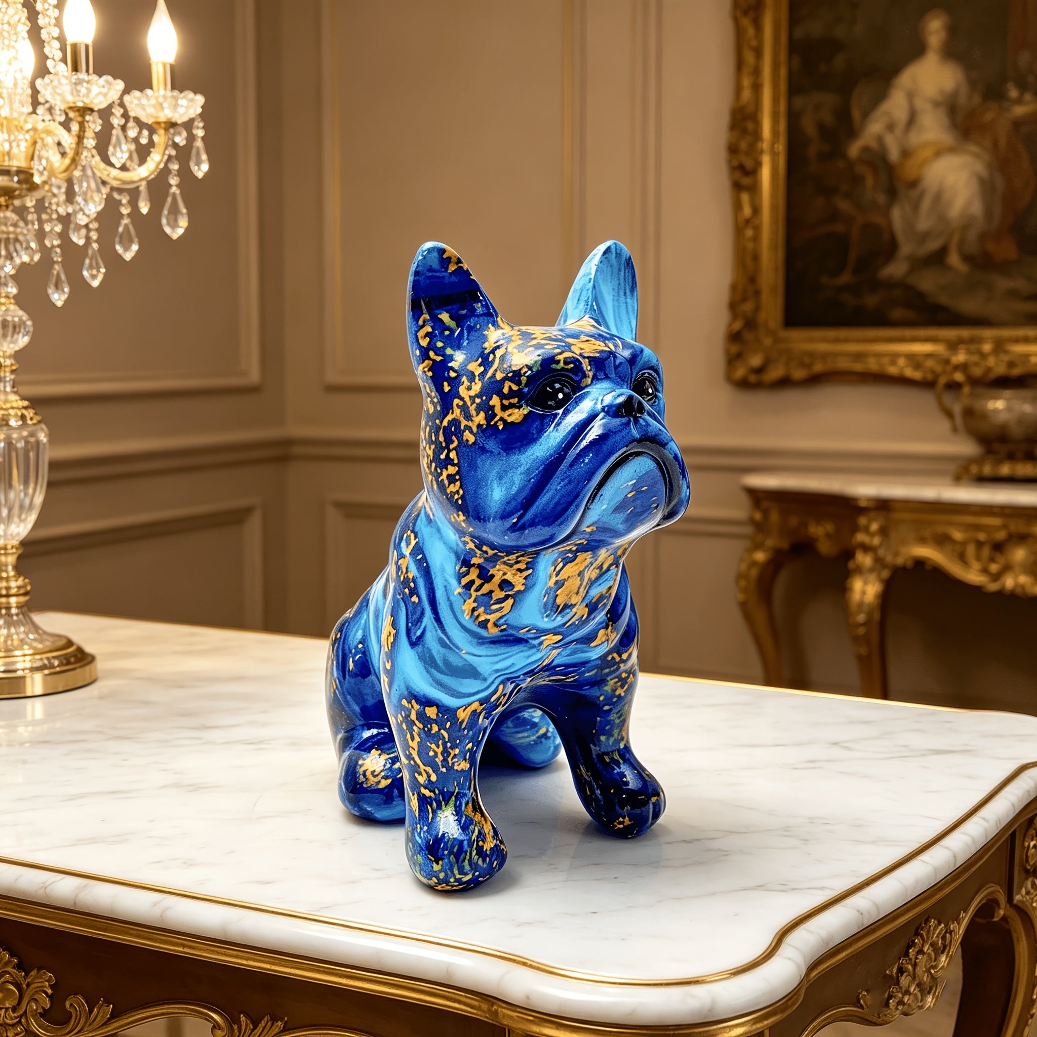 Tnessential Blue and Golden Waterlogged Bulldog 3D Decor