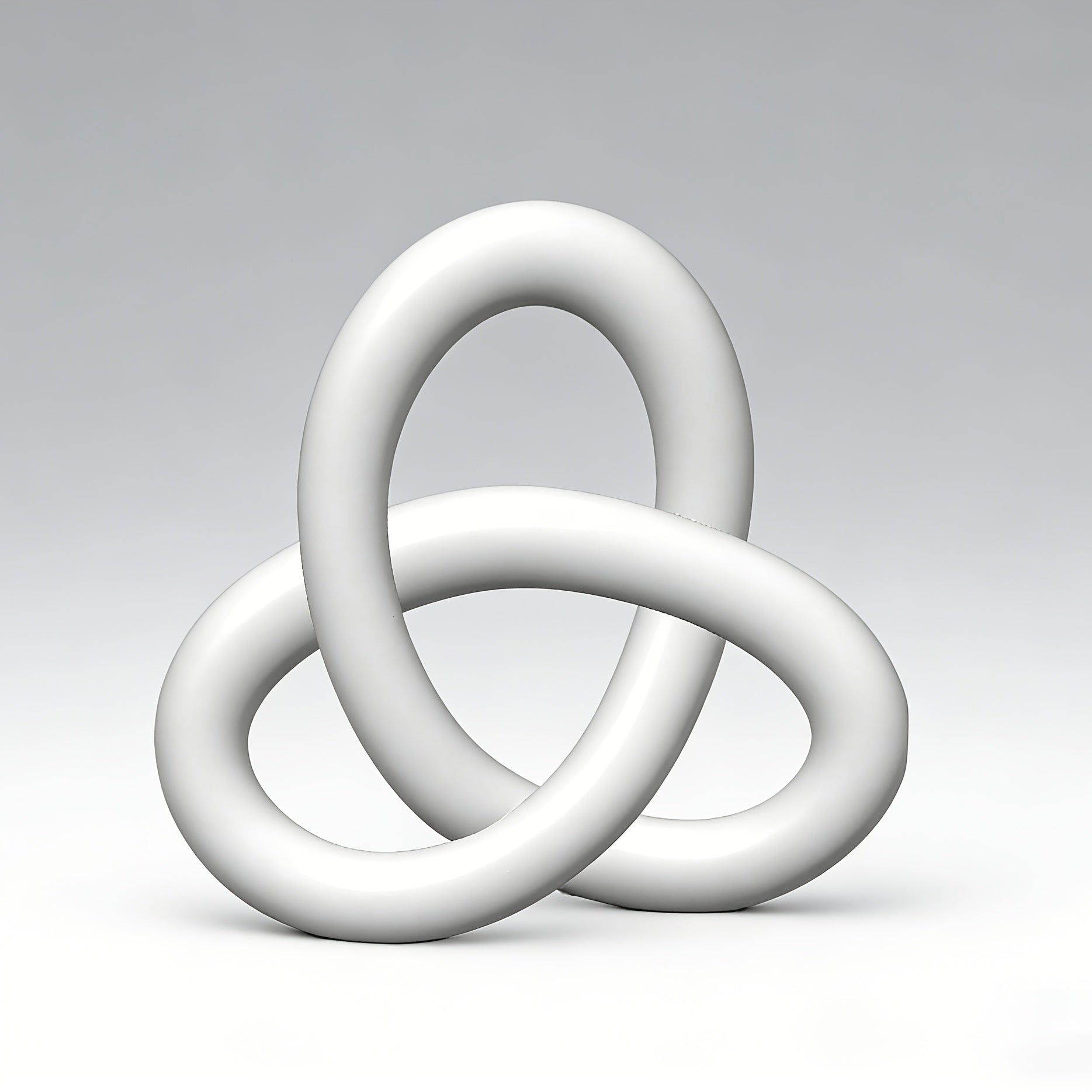 Tnessential Elegant Triquetra Knot Sculpture: Modern Abstract 3D Decor