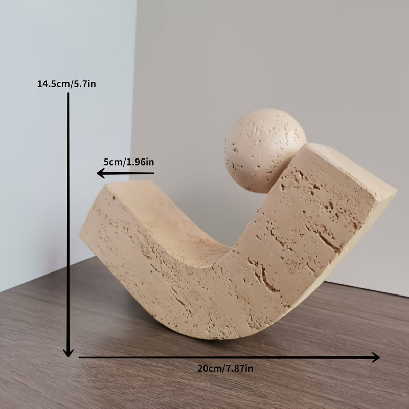 Tnessential Wabi-sabi Style Geometric Resin Sculpture 3D Decor