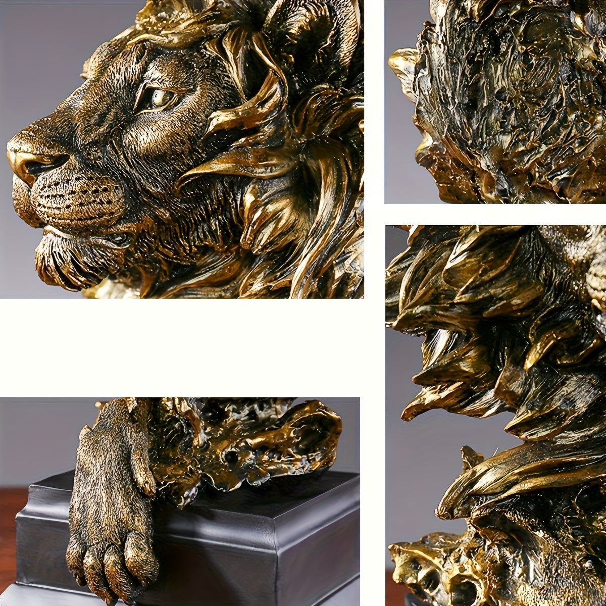 Tnessential Majestic Eagle Head Statue & Lion Head Statue 3D Decor
