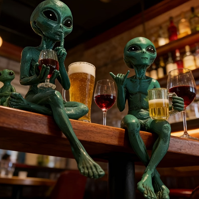 Tnessential Green Alien Resin Collectible Figurines 3D Decor