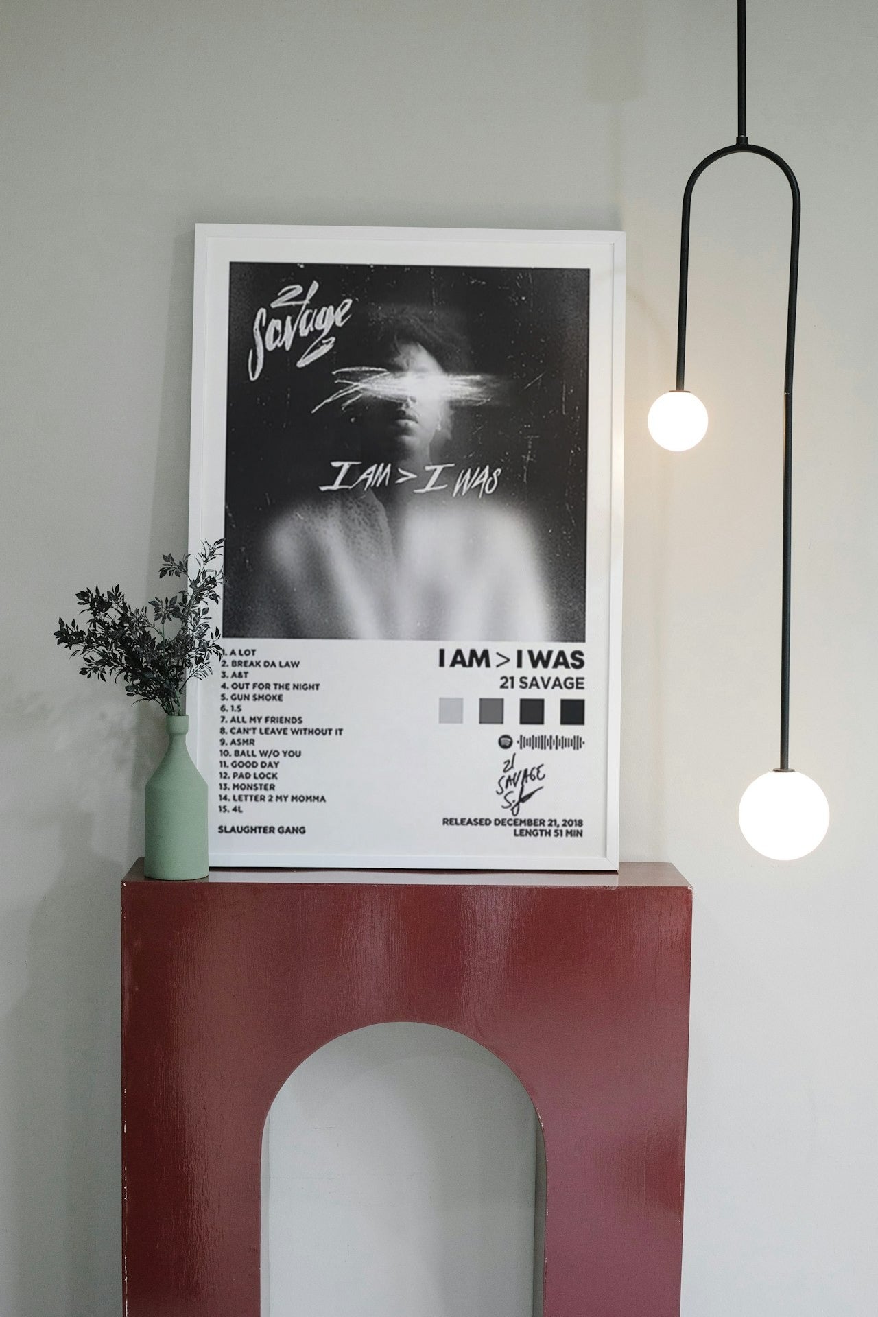 21 SAVAGE "I AM > I WAS CANVAS POSTER